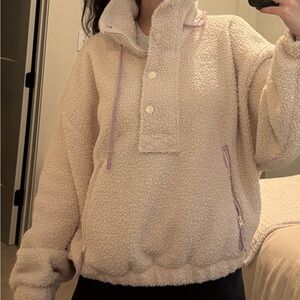 Universal Thread Cream Teddy Jacket Plush Fleece